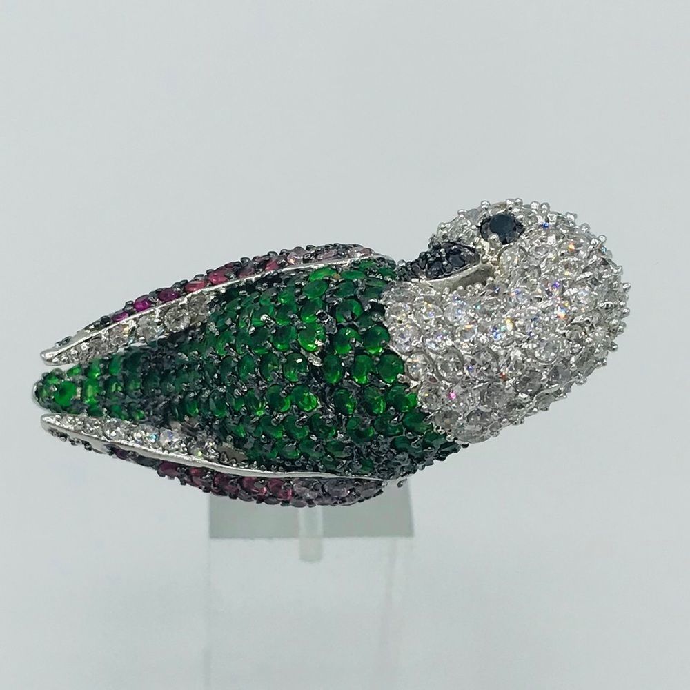 NEW RHODIUM PLATED CZ PARROT RING - Picture 6 of 16